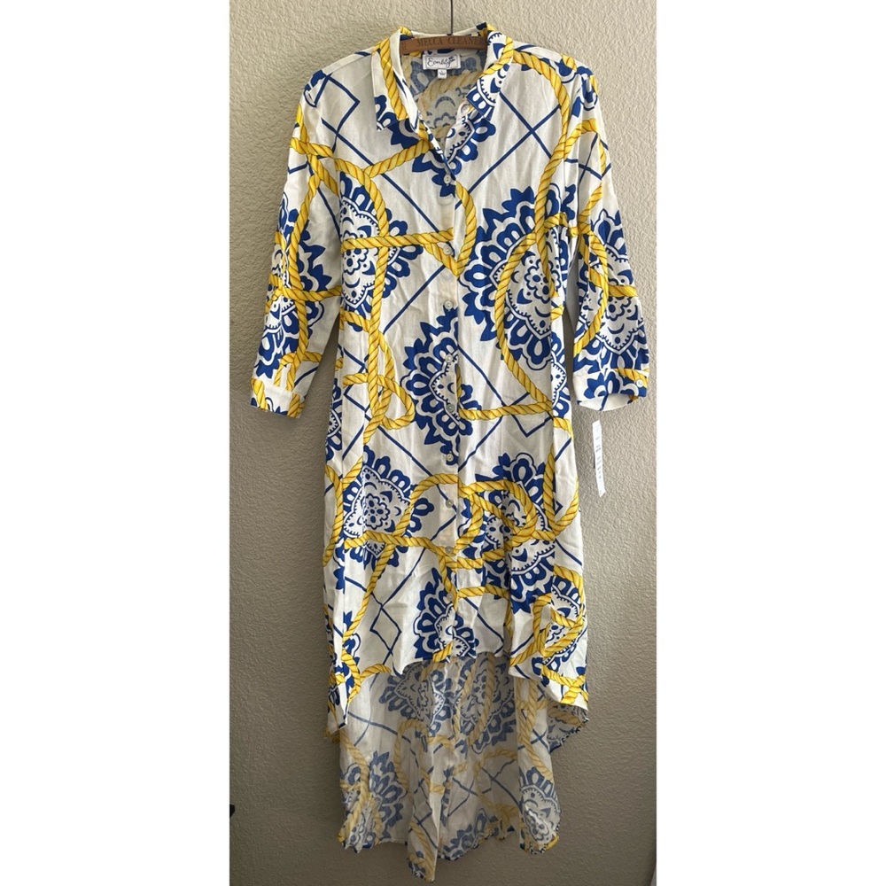 NWT Everlily Linen High Low Nautical Dress Women’s Size Large